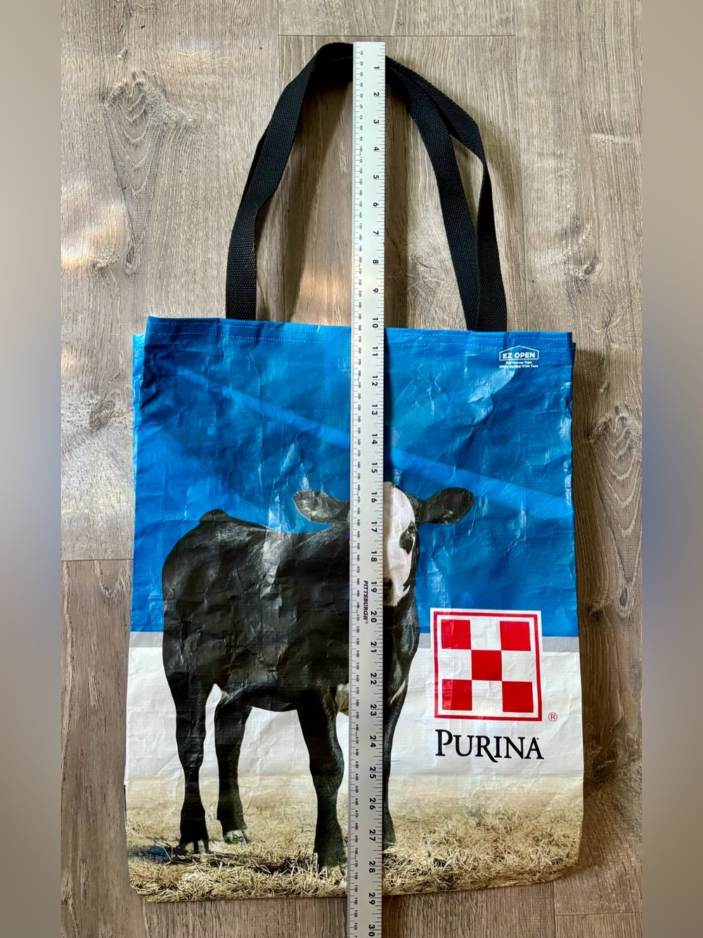 Repurposed Purina “Precon” Cow Print Tote Bag - Picture 2 of 5